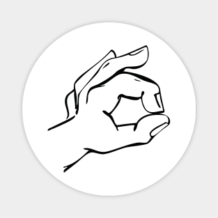 Cartoon Hand OK Symbol Magnet